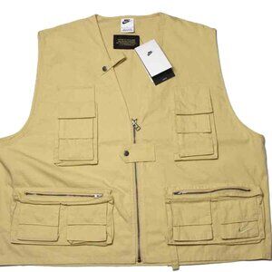 $175 Nike Outdoor Utility Fishing Vest (FN3214-252) Khaki Men's Large Loose Fit